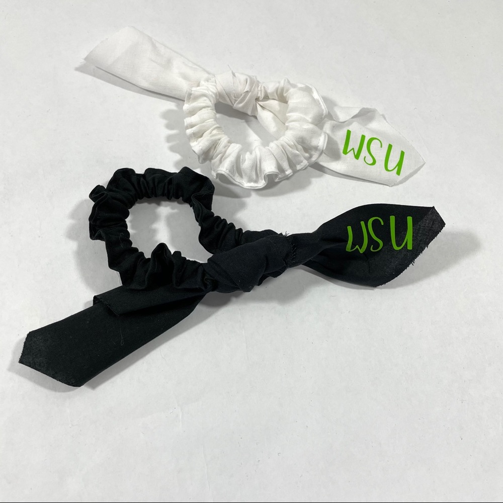 WSU/‎ Wright state university scrunchie (white)